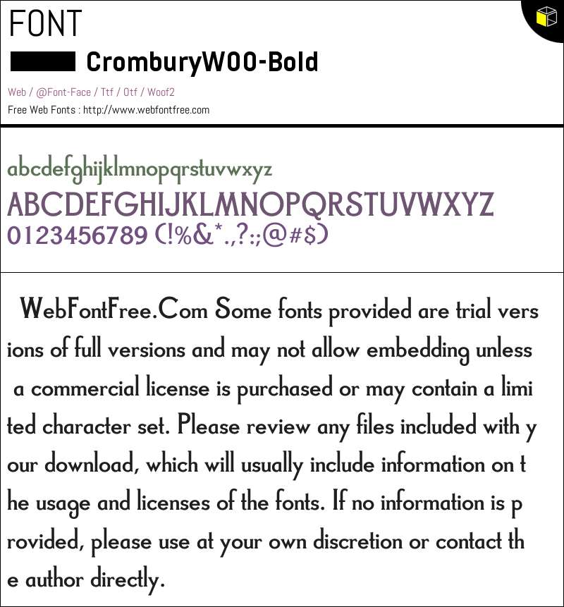 Crombury W00 Bold Fuentes Descargar WebFontFree