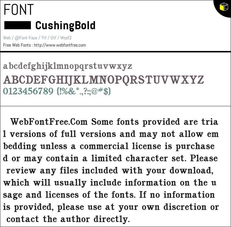 Cushing Bold Fuentes Descargar Webfontfree