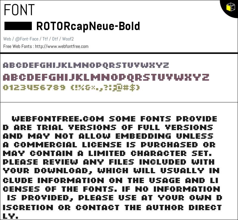 ROTORcap Neue Bold Fuentes Descargar WebFontFree