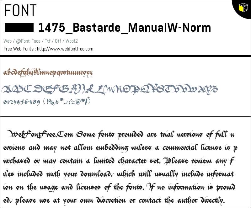 1475_Bastarde_Manual W00 Normal Fonts Downloads - WebFontFree.Com