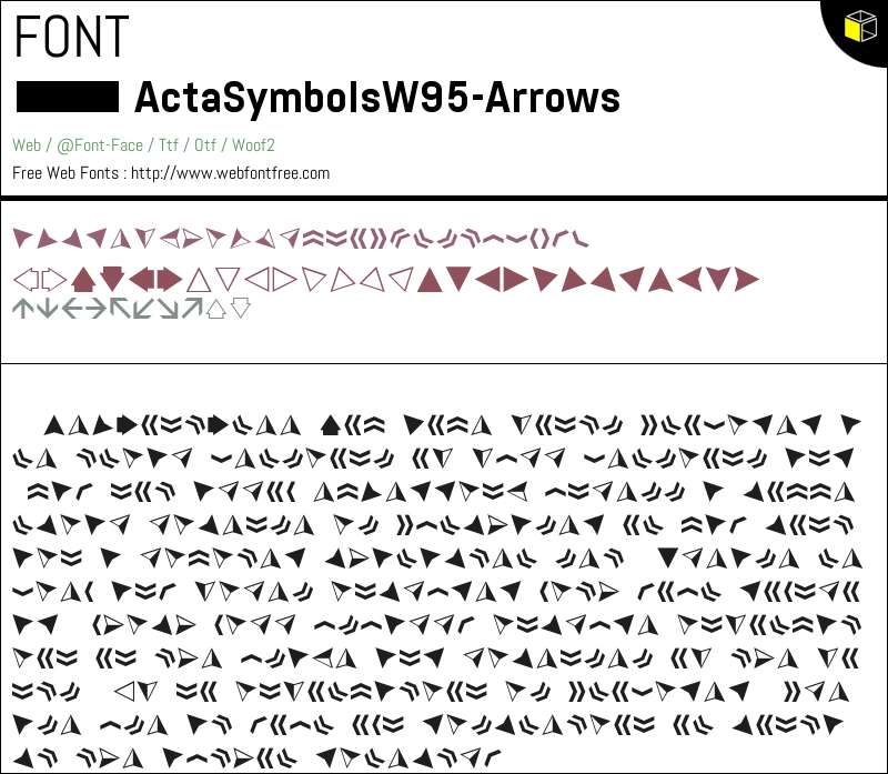 Acta Symbols W95 Arrows Fonts Downloads - WebFontFree.Com