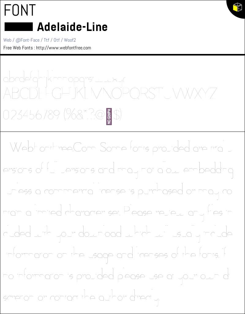 Adelaide-Line Fonts Downloads - WebFontFree.Com