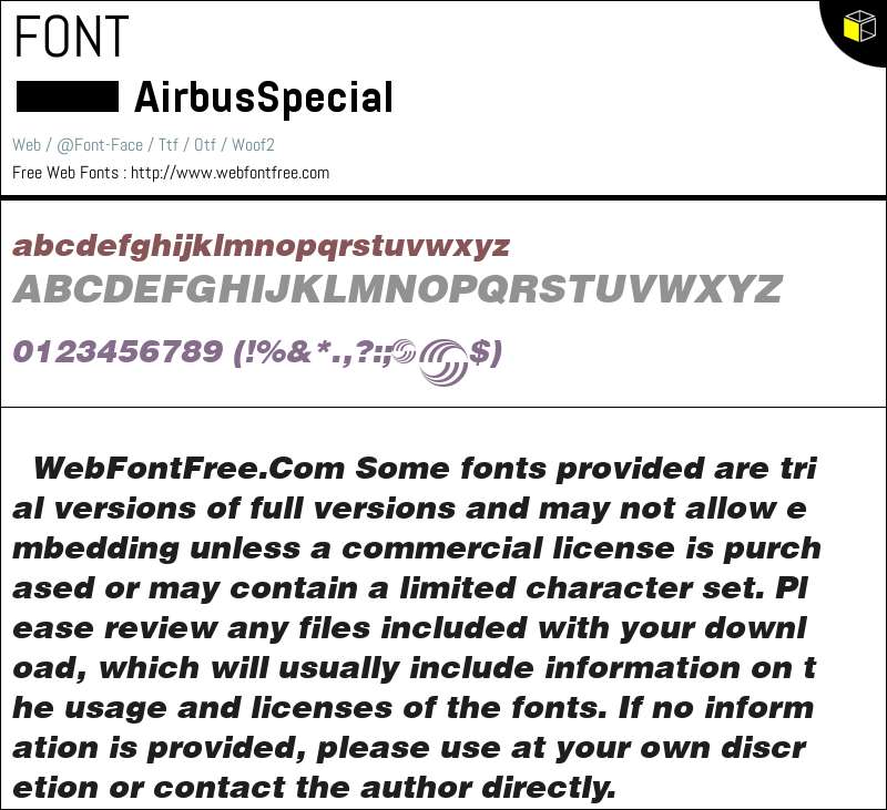 Airbus Special Fonts Downloads