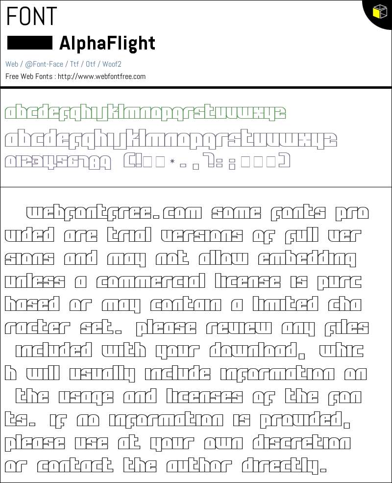 Alpha Flight Fonts Downloads - WebFontFree.Com