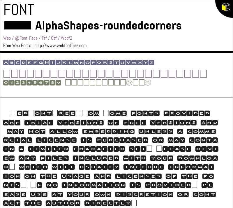 AlphaShapes rounded corners Fonts Downloads - WebFontFree.Com