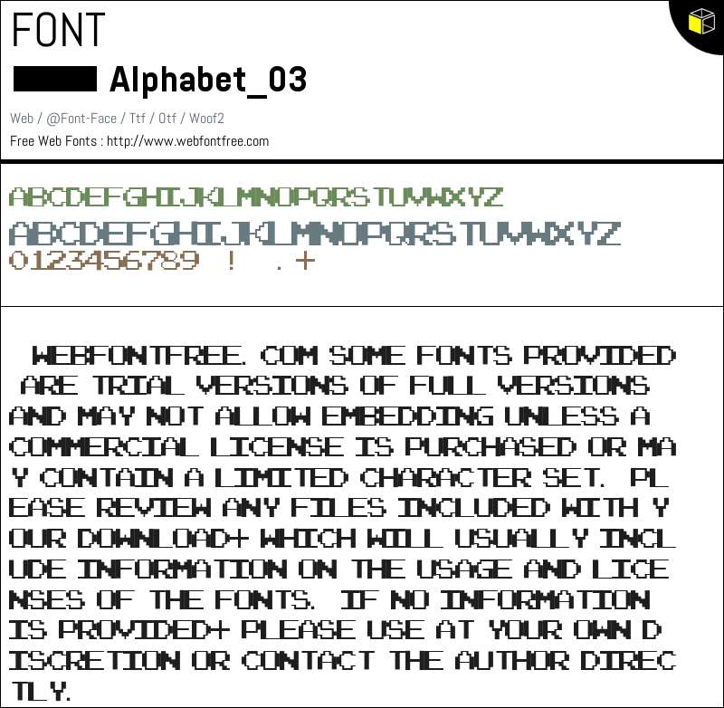 Alphabet_03 Fonts Downloads - WebFontFree.Com