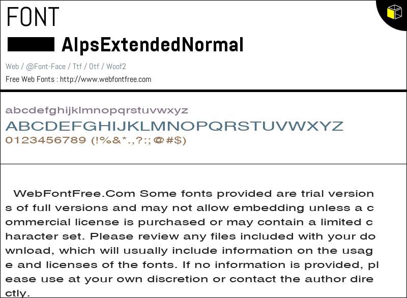 Alps Extended Normal Fonts Downloads - WebFontFree.Com