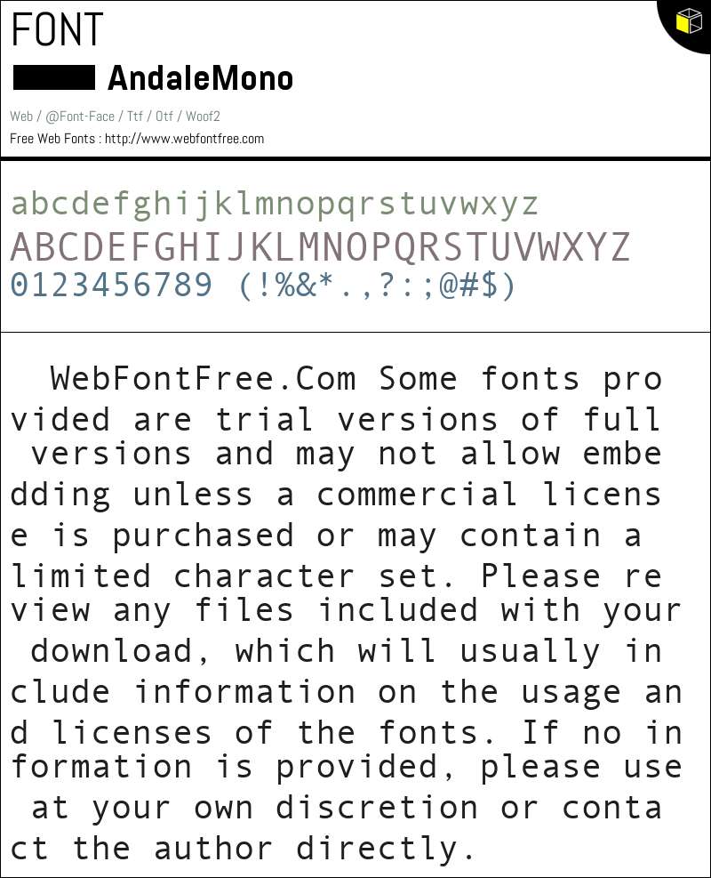 Andale Mono Fuentes Descargar - WebFontFree.Com