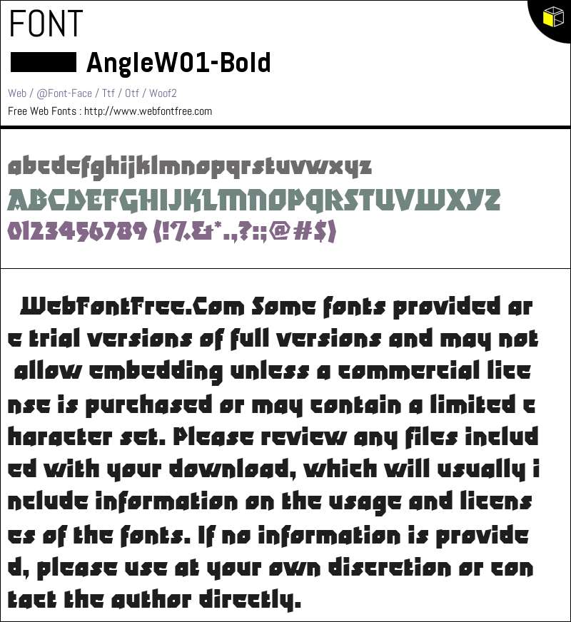 Angle W01 Bold Fonts Downloads - WebFontFree.Com