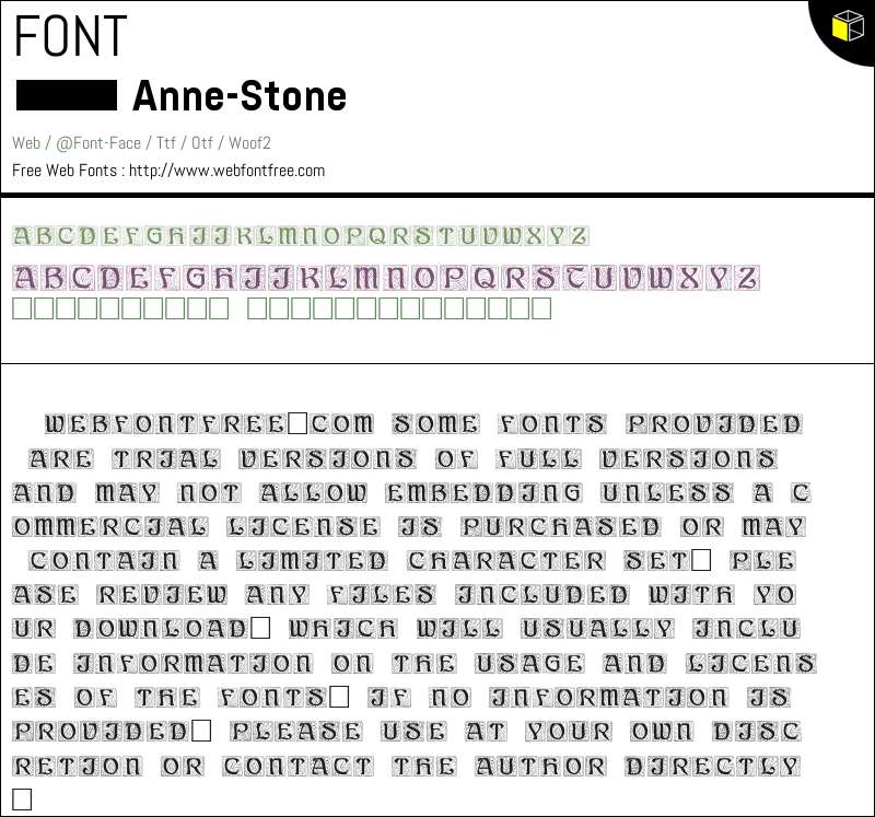 Ann Script Font Examples Anne-Stone Regular Fonts Downloads - WebFontFree.Com