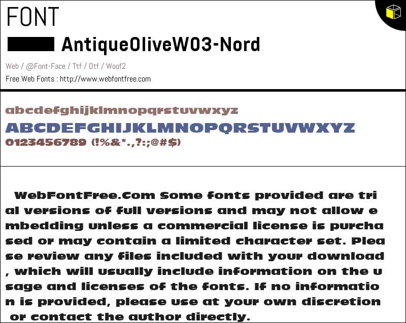 Antique Olive W03 Nord Fonts Downloads