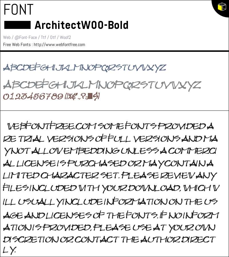 Architect W00 Bold Fonts Downloads - WebFontFree.Com