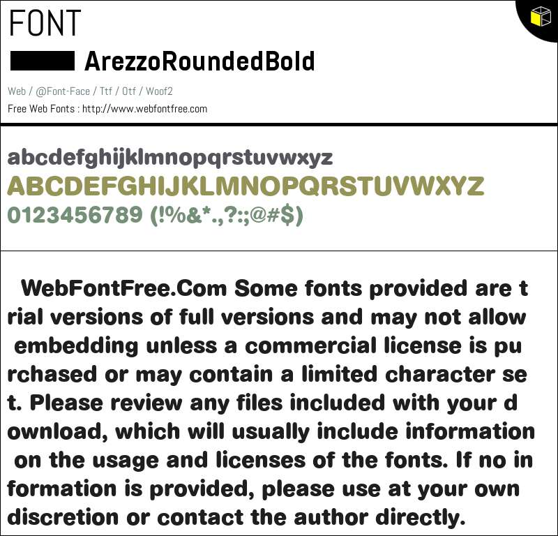 Arezzo Rounded Bold Arezzo-Rounded-Bold-Regular Fonts Downloads - WebFontFree.Com
