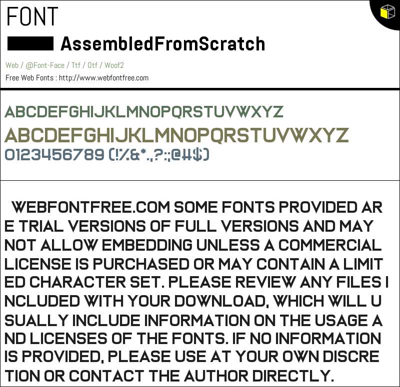 Assembled From Scratch Fonts Downloads - WebFontFree.Com