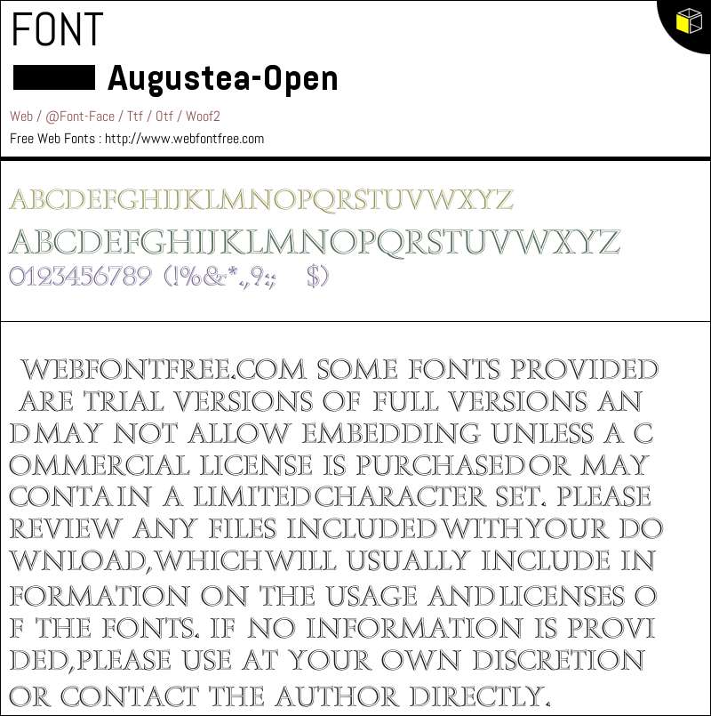 Augustea Open Fonts Downloads - WebFontFree.Com