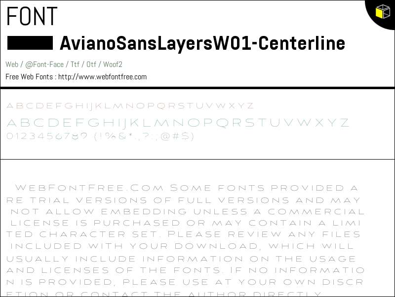 Aviano Sans LayersW01Centerline Fonts Downloads