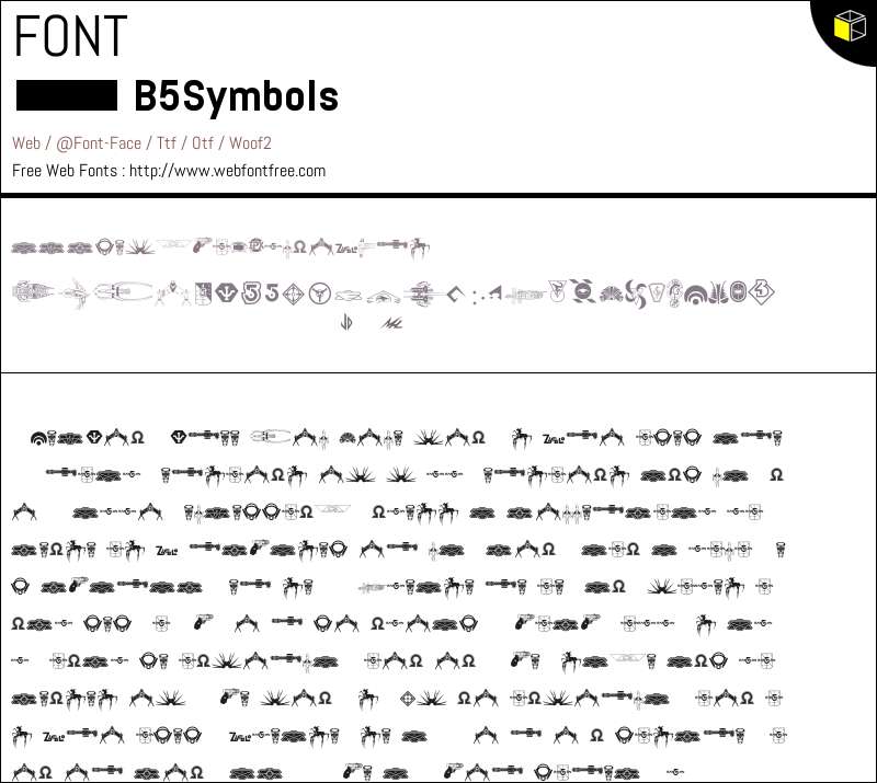 B5Symbols Fonts Downloads - WebFontFree.Com