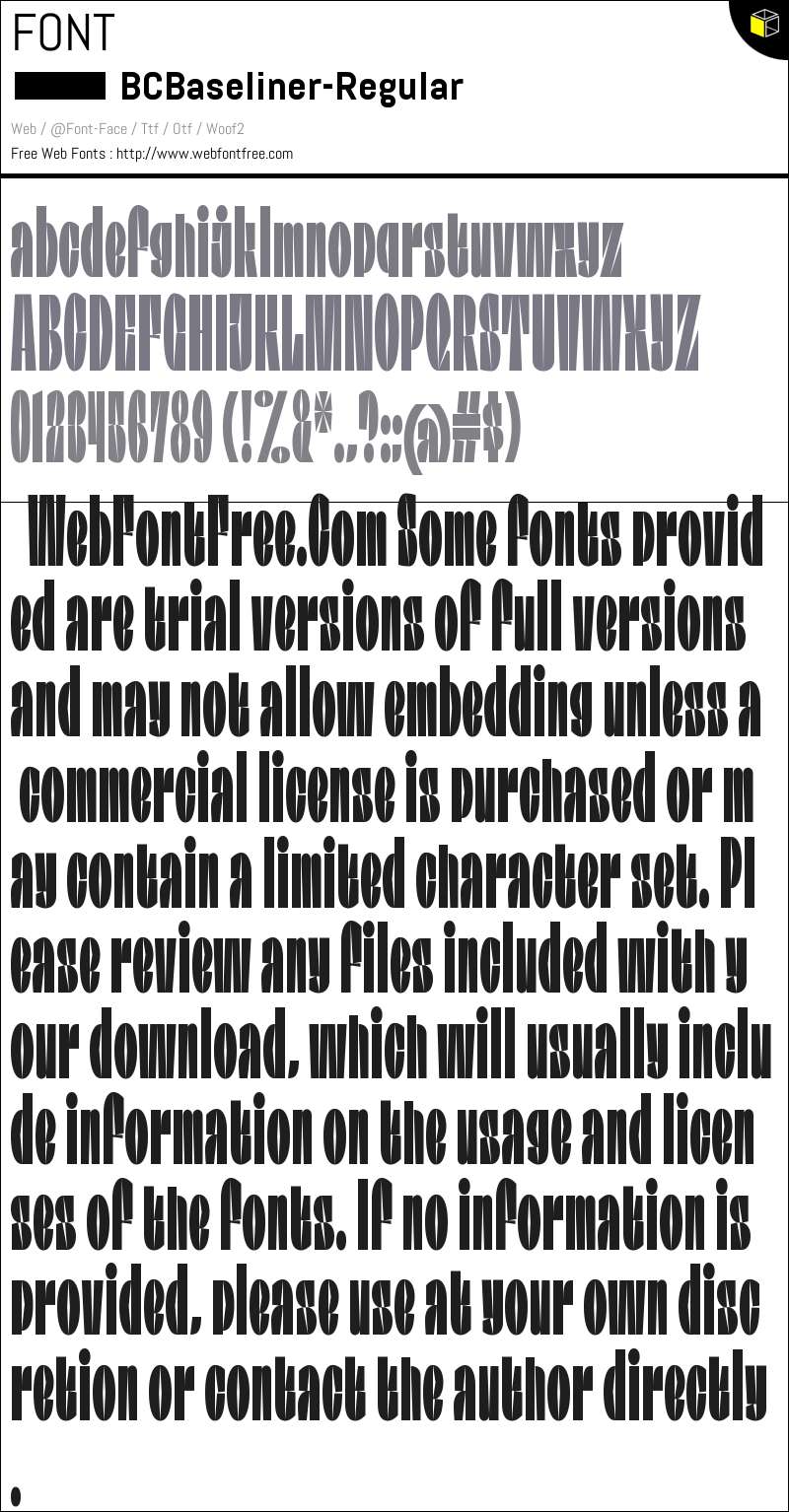 BC Baseliner Regular Fonts Downloads - WebFontFree.Com