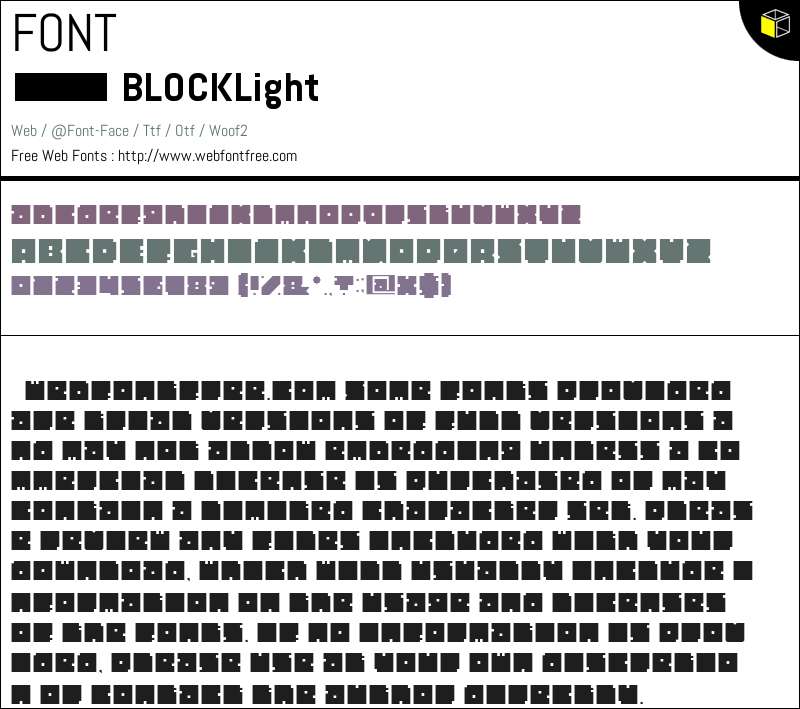BLOCK-Light Fonts Downloads - WebFontFree.Com