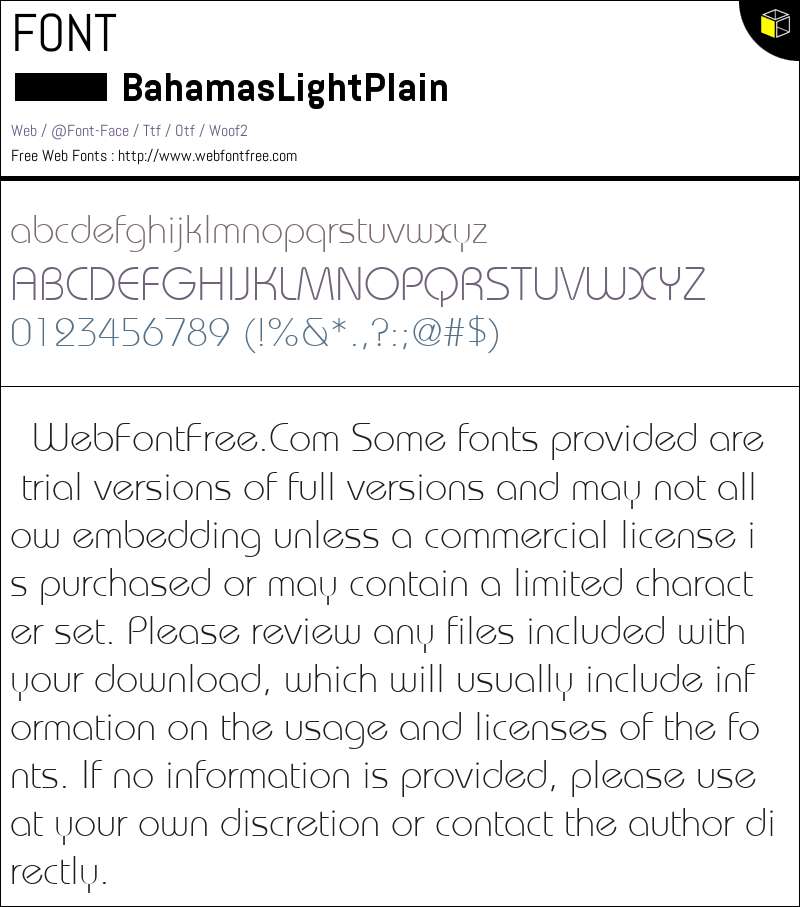 BahamasLight Fonts Downloads - WebFontFree.Com