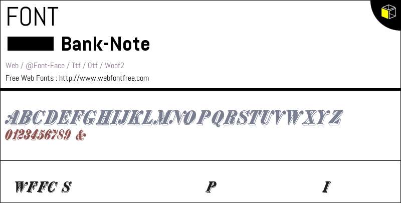 Bank Note Fonts Downloads - WebFontFree.Com