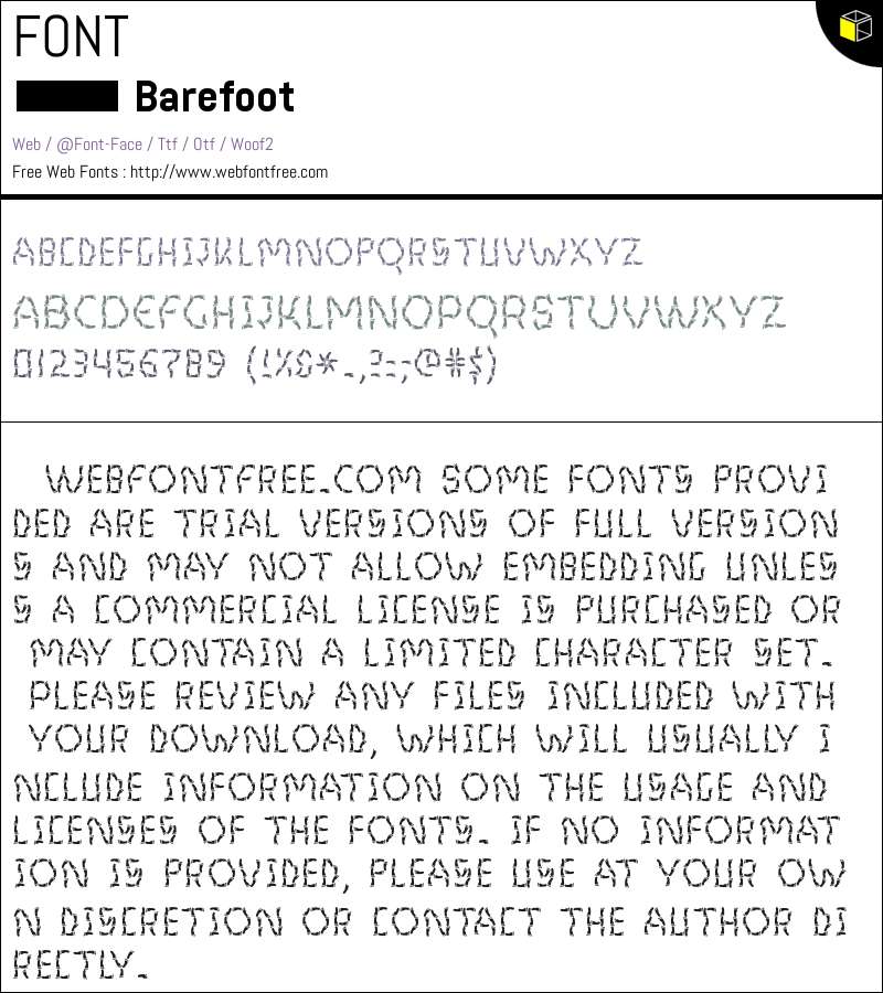 Barefoot Fonts Downloads - WebFontFree.Com