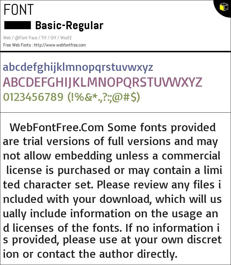 Basic Regular Fonts Downloads - WebFontFree.Com