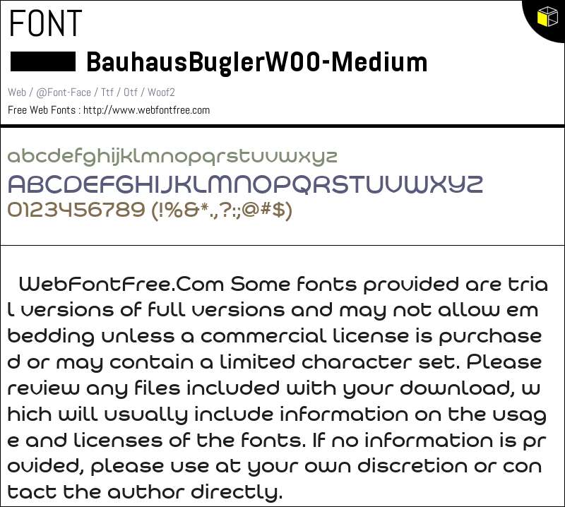 Bauhaus Bugler W00 Medium Fonts Downloads - Webfontfree.com