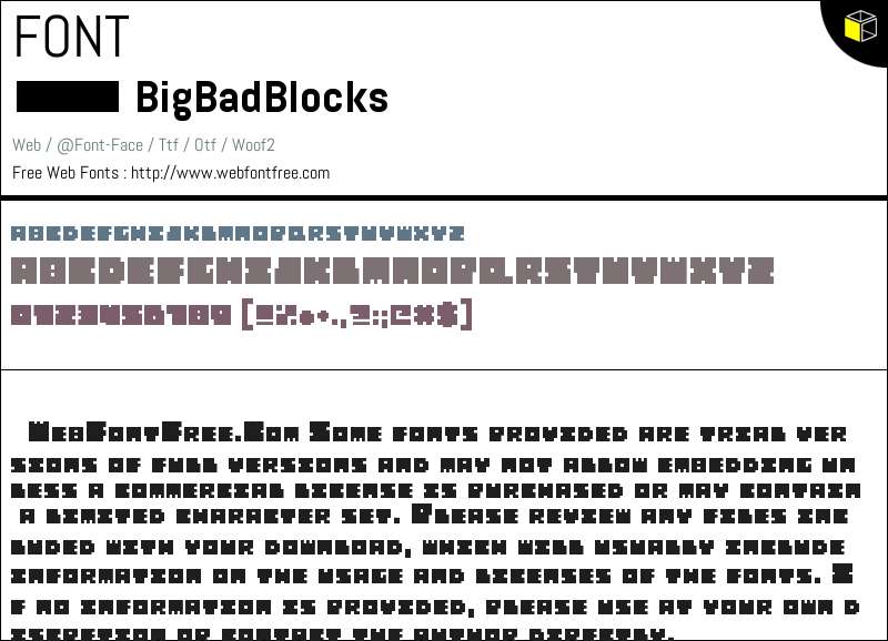 Big Bad Blocks Fonts Downloads - WebFontFree.Com