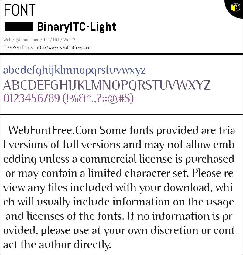Binary ITC Fonts Downloads - WebFontFree.Com