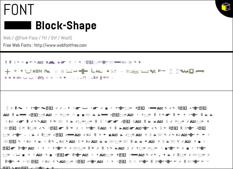 Block Shape Regular Fonts Downloads - WebFontFree.Com