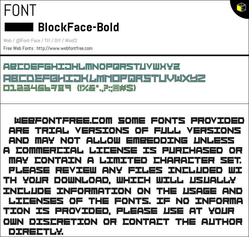 Block Face Bold Fuentes Descargar - WebFontFree.Com