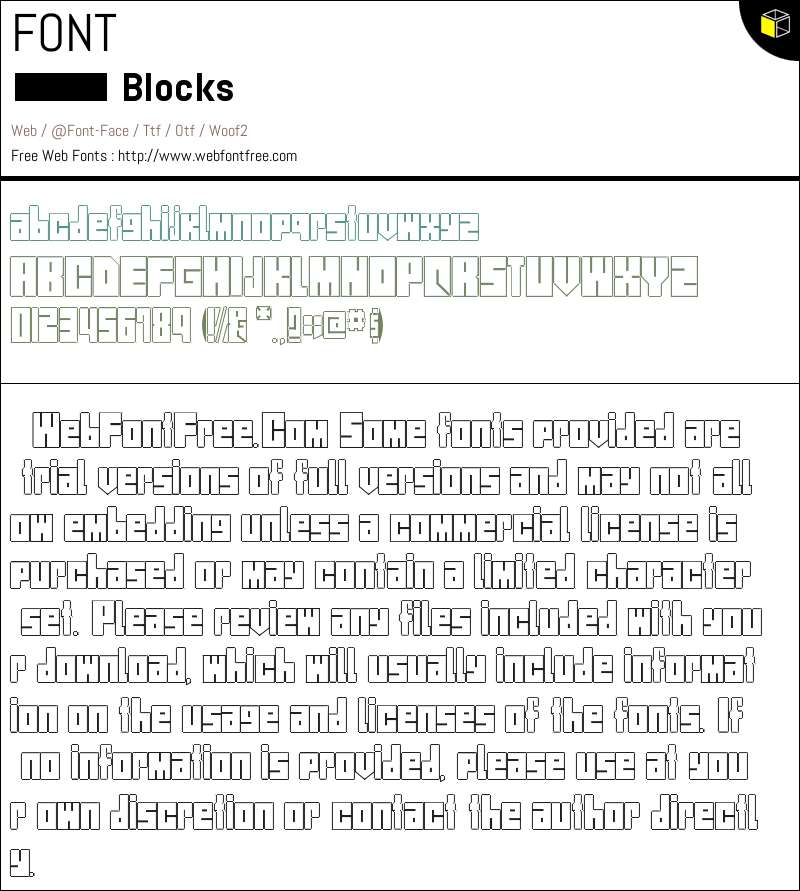 Blocks Fonts Downloads - WebFontFree.Com