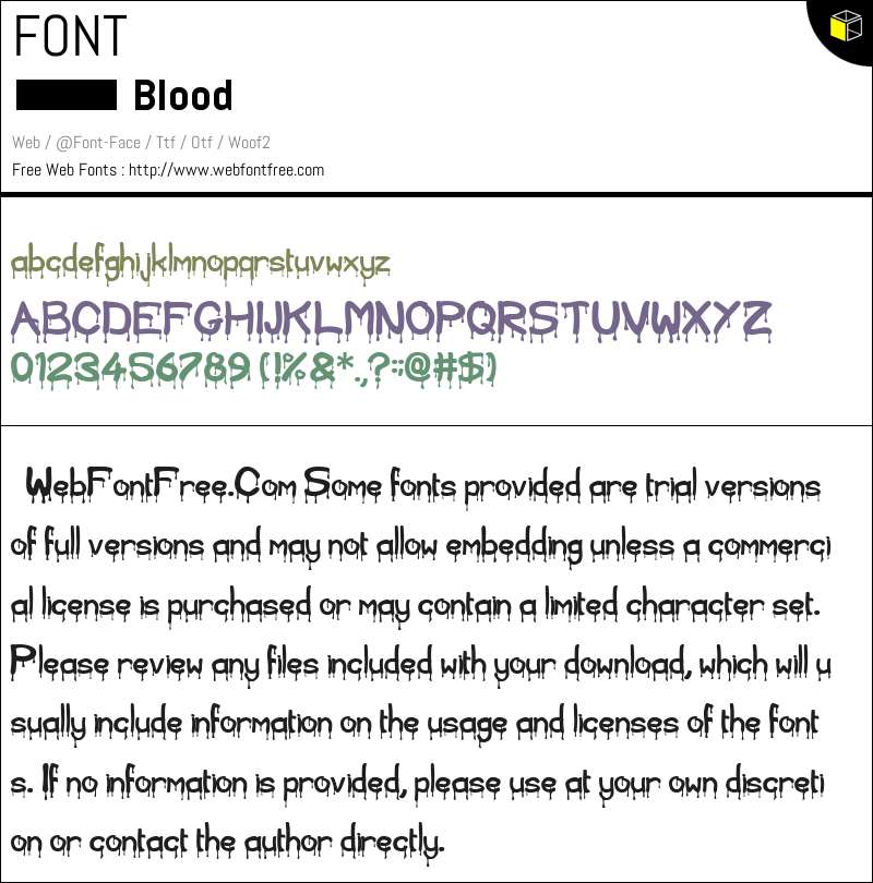 Blood Fonts Downloads - WebFontFree.Com