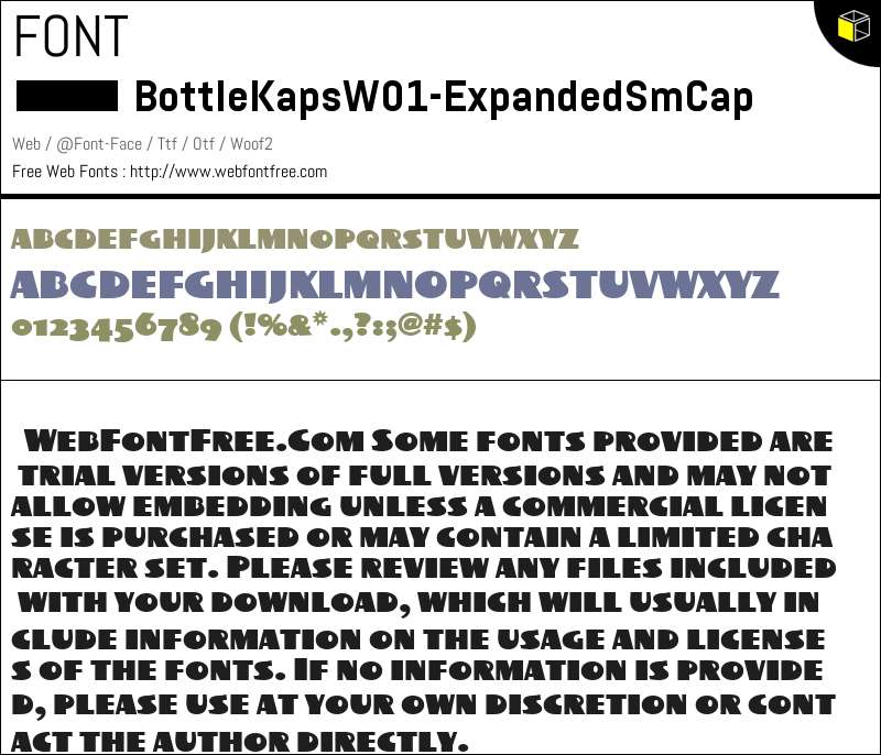 Sm Script Font BottleKaps W01 Expanded Sm Cap Fonts Downloads - WebFontFree.Com