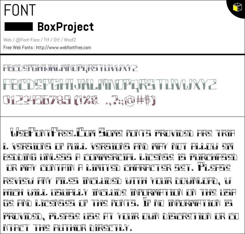 BoxProject! Fonts Downloads - WebFontFree.Com