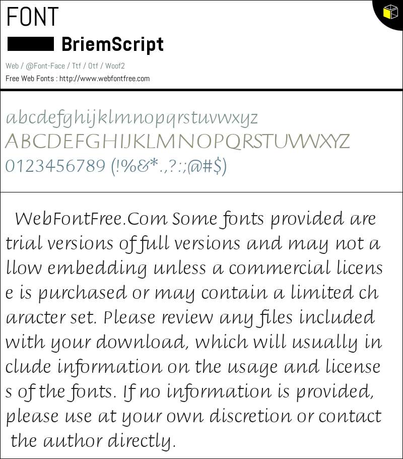 BriemScript Fuentes Descargar - WebFontFree.Com
