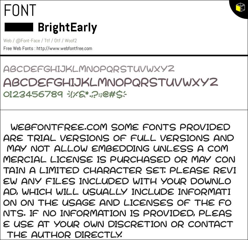 Bright & Early Fonts Downloads - WebFontFree.Com