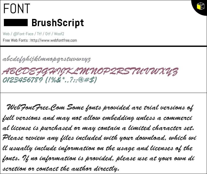 BrushScriptRegular Fonts Downloads