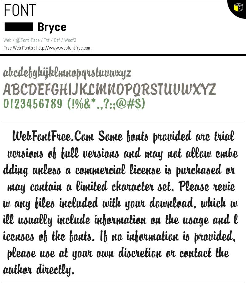 Bryce-Regular Fonts Downloads - WebFontFree.Com