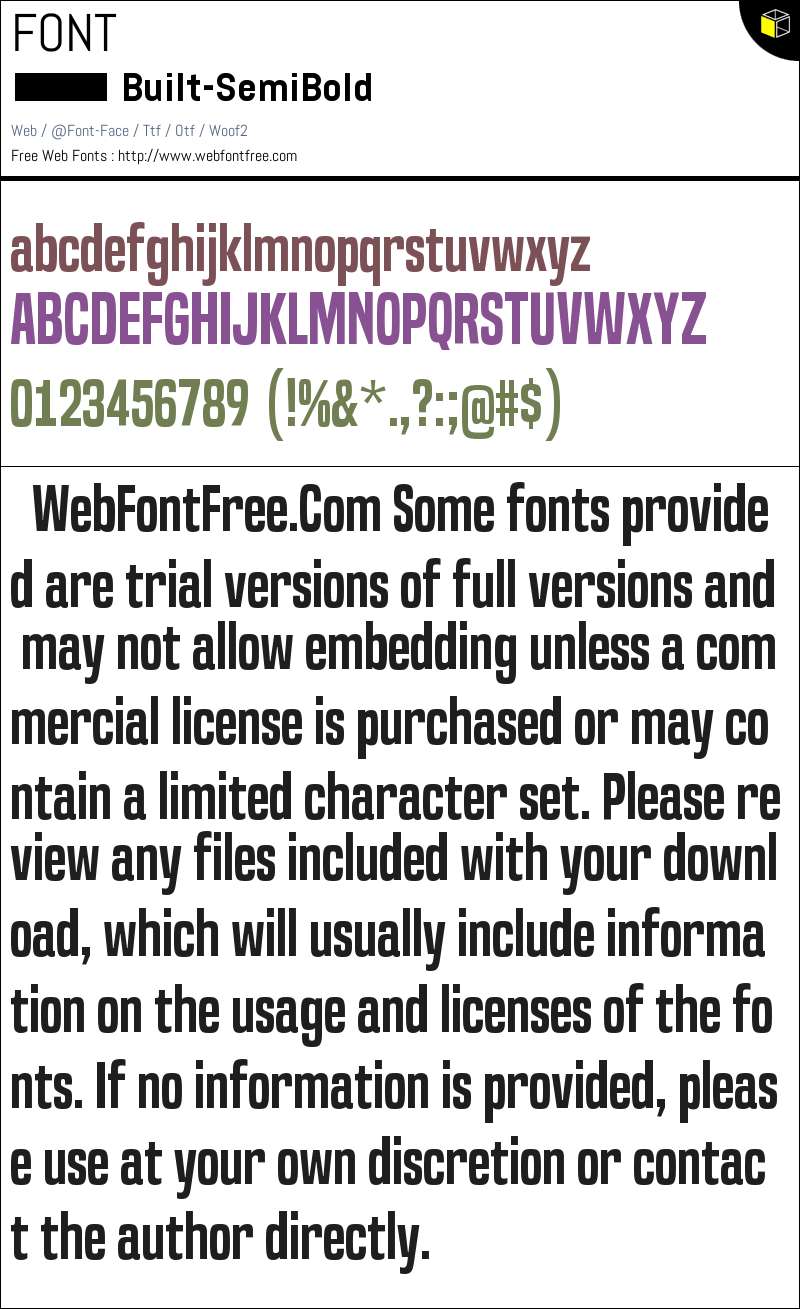 Built-SemiBold Fonts Downloads - WebFontFree.Com