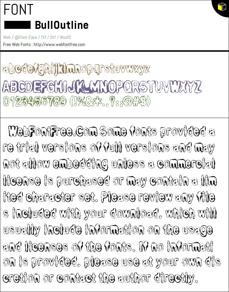 Bull Outline Fonts Downloads - WebFontFree.Com