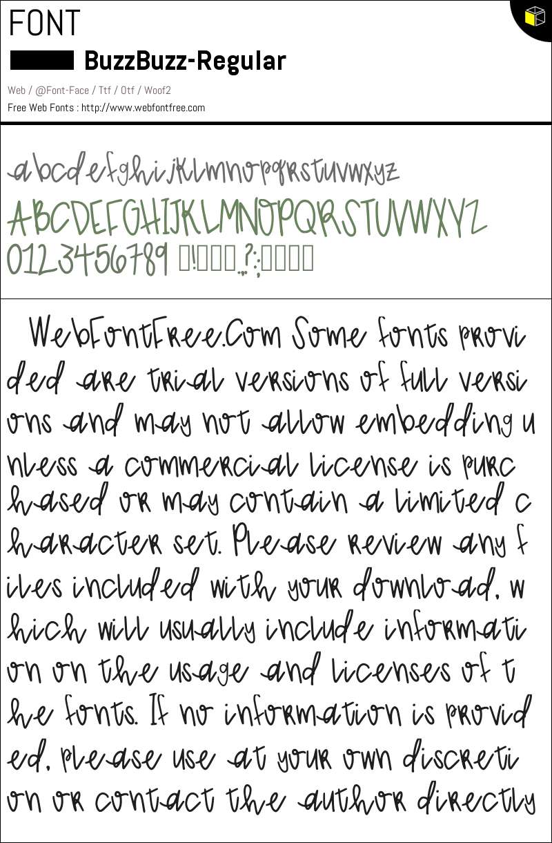 Buzz Buzz Regular Fonts Downloads - WebFontFree.Com