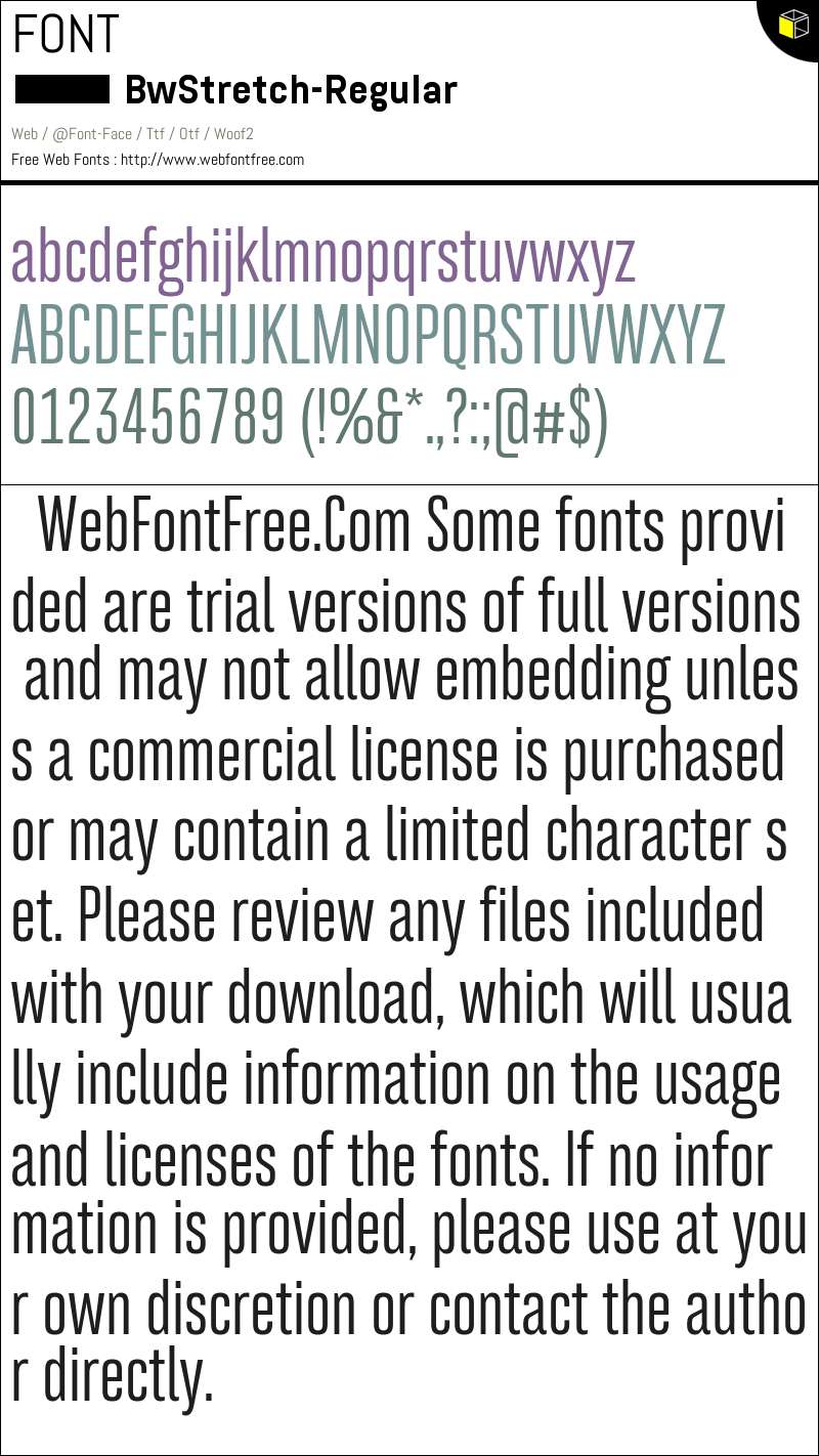 Bw Stretch - Font Spy