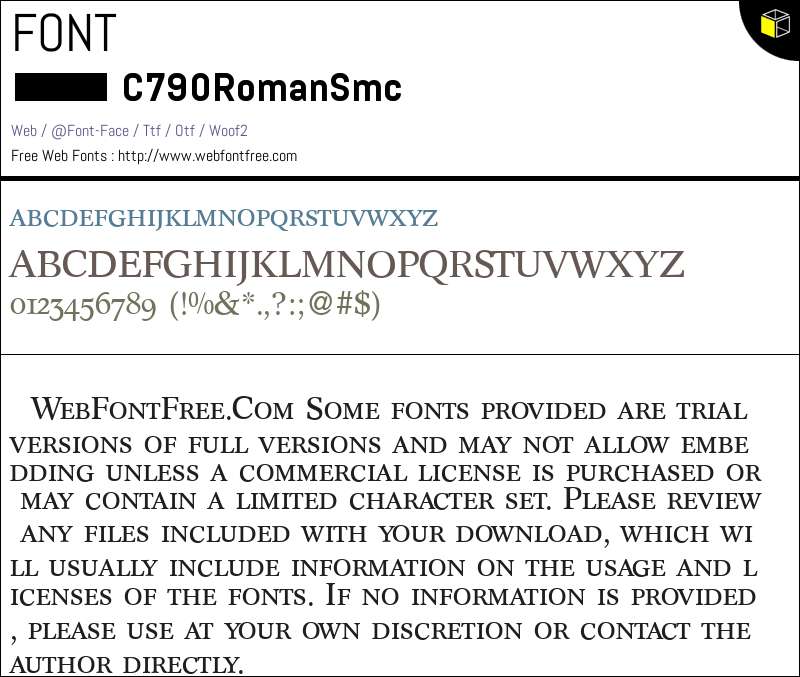 C790-Roman-Smc-Regular Fonts Downloads - WebFontFree.Com