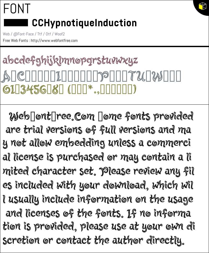 CCHypnotiqueInduction Fonts Downloads - WebFontFree.Com
