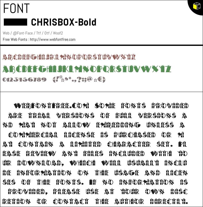CHRIS BOX Bold Fonts Downloads - WebFontFree.Com