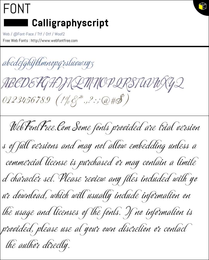 Calligraphyscript Fuentes Descargar - WebFontFree.Com