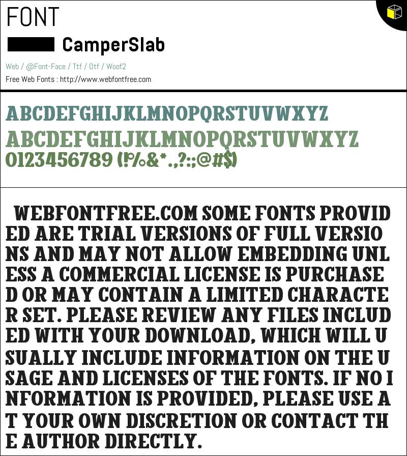 Camper Slab W00 Regular Fonts Downloads - WebFontFree.Com