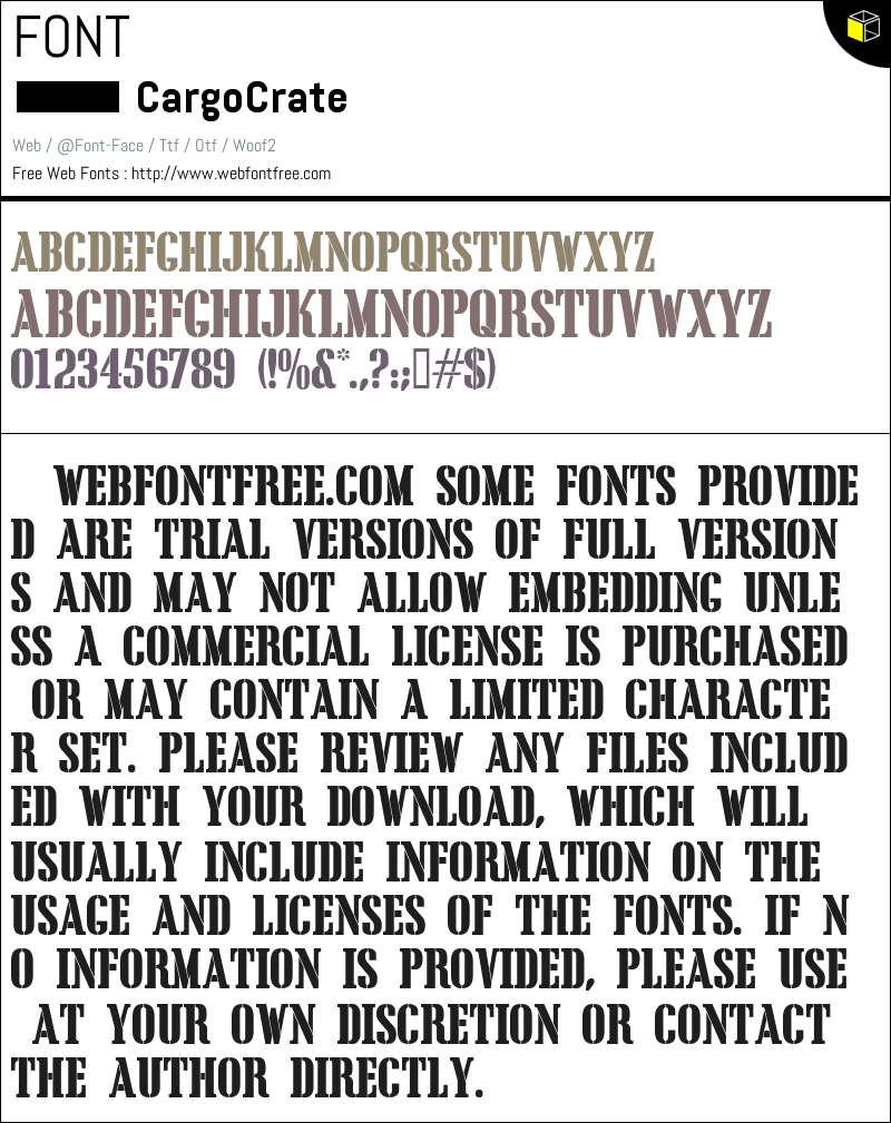 CargoCrate Fonts Downloads - WebFontFree.Com